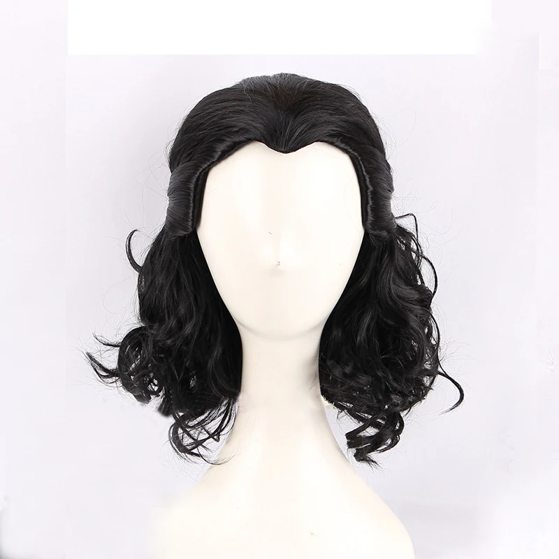 

Advengers Loki Cosplay Wigs Loki Black Curly Heat Resistant Synthetic Hair Comic Loptr Role Play Party Wigs + Wig Cap