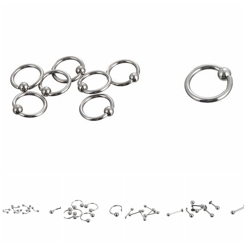

Stainless Steel Body Piercing Jewelery Eyebrow Tongue Bar Labret Lip Nose Rings