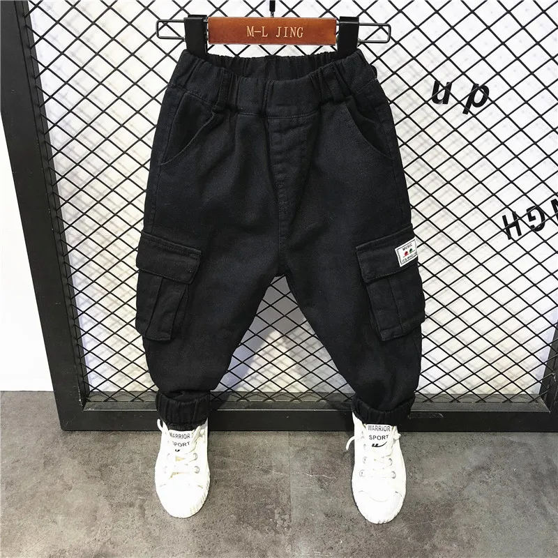 Модные штаны WLG для мальчиков Детские Зимние желтые черные бархатные теплые