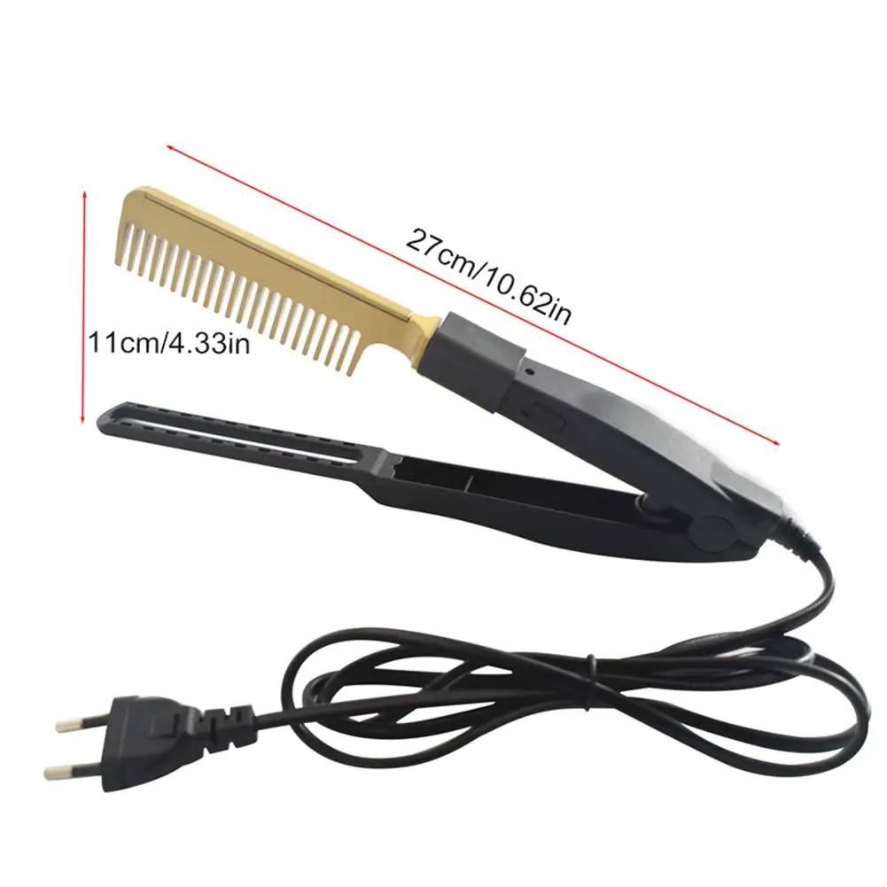 

Upgrade Hair Straightening Brush 2 IN 1 Hot Heating Comb Wet Dry Use Hair Straight Styler Corrugation Hair Curler Comb