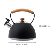 1pc stainless steel tea kettle whistling teakettle wooden handle water kettle hot water pot whistling kettle 20 4x22 3cm