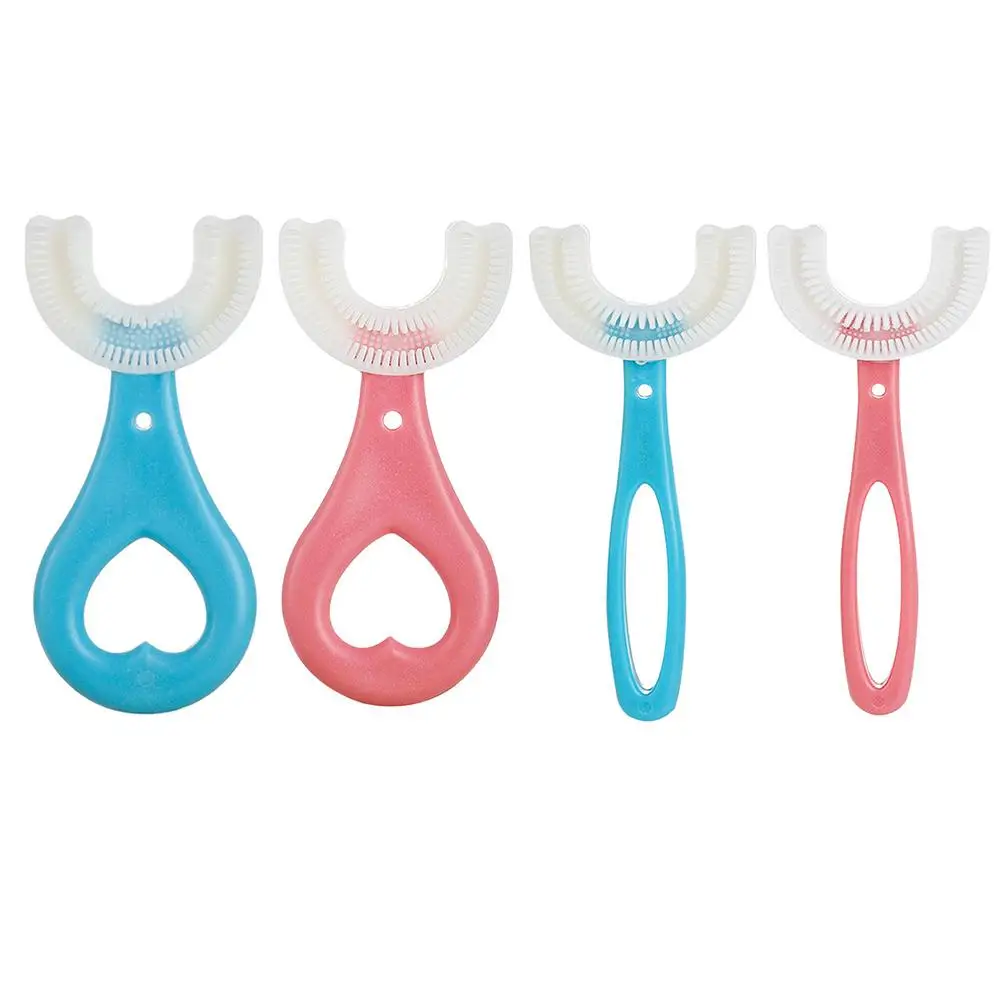 

4pcs Baby Toothbrush 360 Degree U-shaped Child Toothbrush Teethers Soft Silicone Baby Brush Kids Teeth Oral Care Cleaning