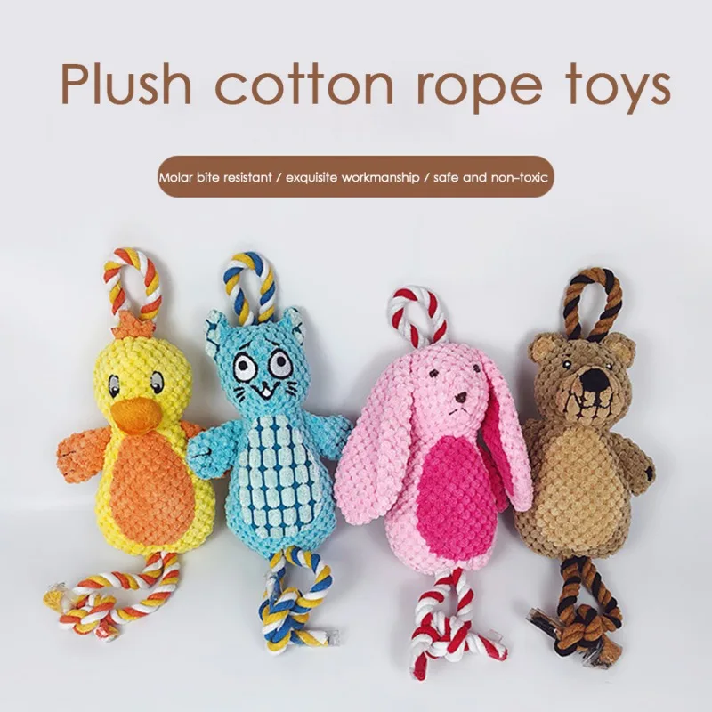 

Pet Plush Toys Squeaky Dog Stuffed Animals Toys Durable Bite Resistant Fidget Chewing Toy Pet Supplies