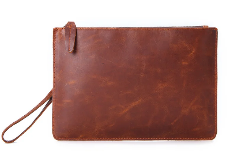 

Винтажный тонкий мужской портфель из натуральной кожи, деловой мужской портфель, мужские сумки в простом стиле из воловьей кожи Crazy Horse DF263