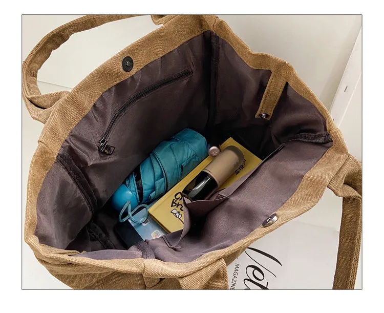 

2021 New Korean Version Canvas Art Bag Sen Series One-shoulder Casual Fashion Fresh letter Hand Bag