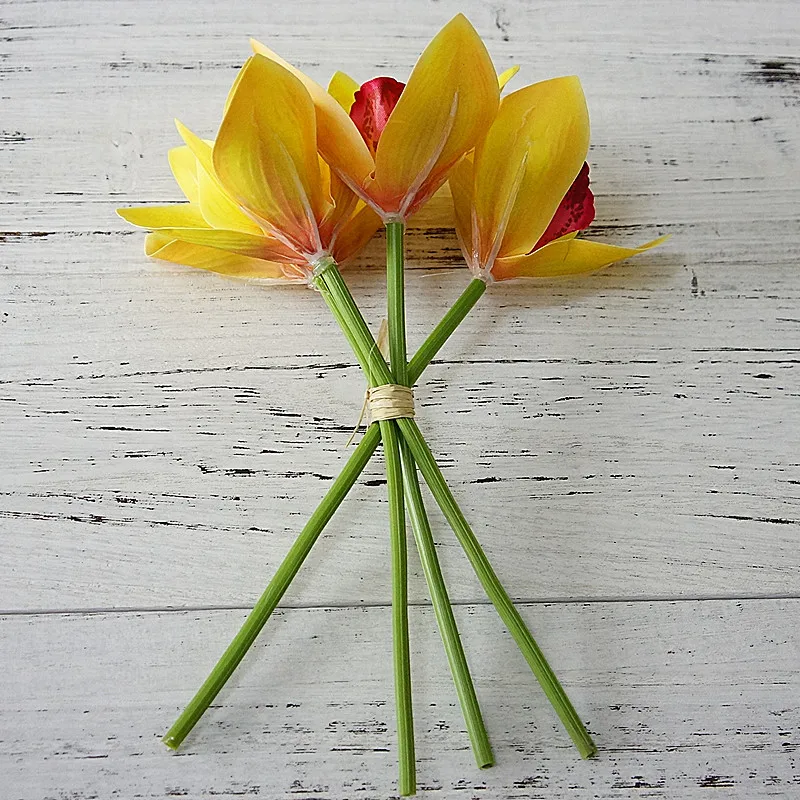 

4 pieces / bundle 3D Butterfly orchid flowers for scrapbooking wedding clearance Bride holding flowers home decor accessories