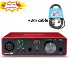 Звуковая карта Focusrite Scarlett Solo 3rd Gen, для записи гитары и микрофона, 2 входа, 2 выхода, USB аудио интерфейс, новая версия