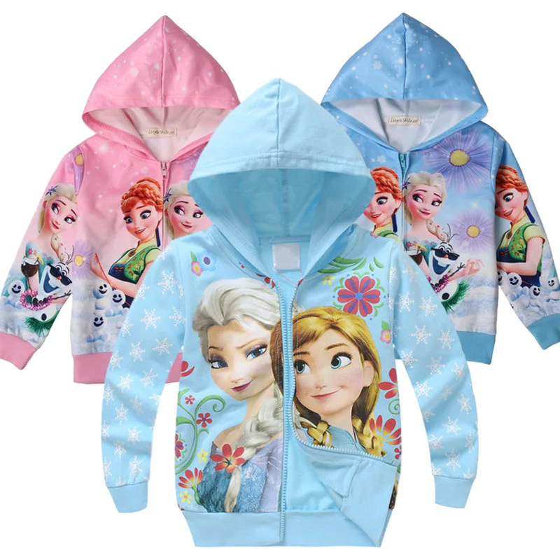 2020 New Girl Elsa Anna Princess Hoodie Cartoon Full Sleeve Children Clothing Autumn Winter |