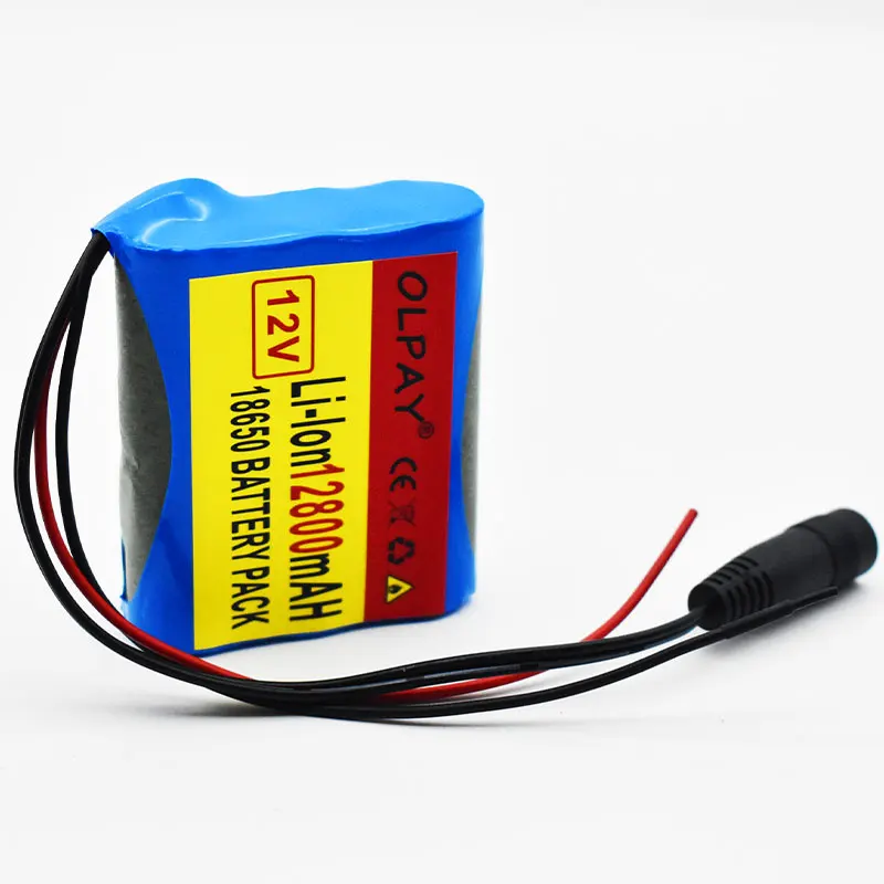 100%high capacity 3s1p 12v12.8Ah battery pack 12V 12800mAh 18650 lithium ion DC12V super rechargeable with BMS + charger | Электроника