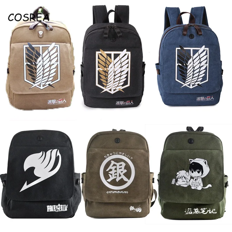 Рюкзак для косплея из аниме атака на Титанов Мужская и Женская дорожная сумка с