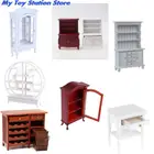 1:12 миниатюрный деревянный шкаф-витрина для кукольного домика