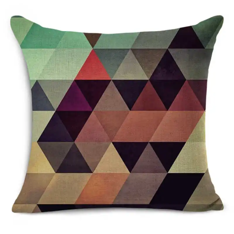 

18'' Geometric Cotton Linen Throw Pillow Case Cushion Cover Home Sofa Decor