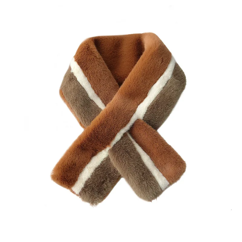 

Fashion Imitation Rex Rabbit Hair Scarf For Women Female Plush Faux Fur Sweater Neck Sleeve False Fur Collar Scarves Shawl