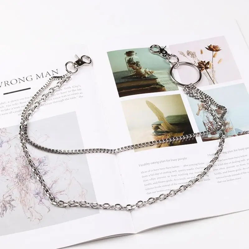 

New Punk Rock Hip Hop Vintage Women Belt Punk Pant Chain Belt Tassel Trousers Silver 3-layers Chain For Female Waist Chain