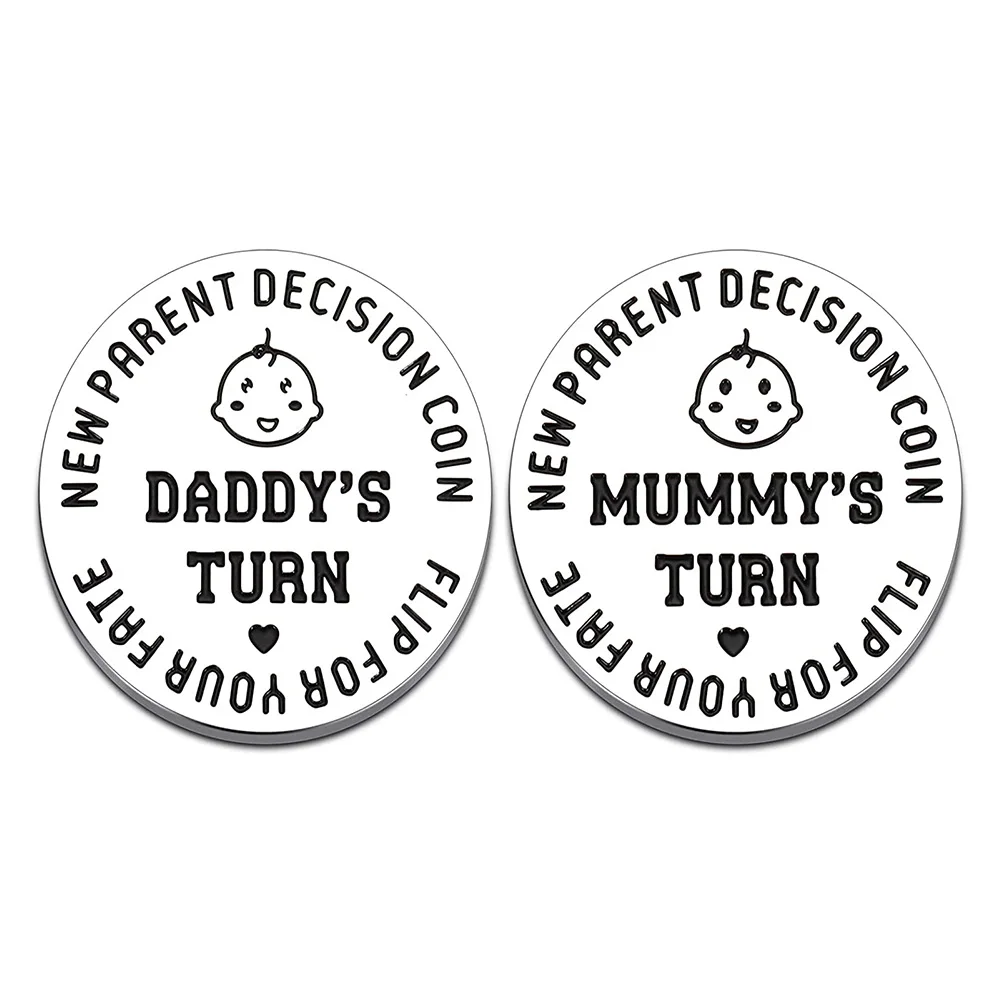 

Забавная двухсторонняя монета для выбора подходит для нового родителя, подарок для ребенка для новых родителей, Рождественский подарок на ...