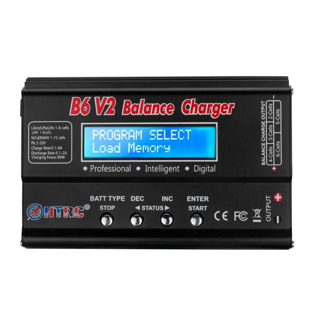 HTRC Imax B6 V2 80 Вт 6A RC баланс зарядное устройство для LiIon/LiFe/NiCd/NiMH/высокая мощность Батарея LiHV 15 в 6A адаптер переменного тока IMAX зарядное устройство