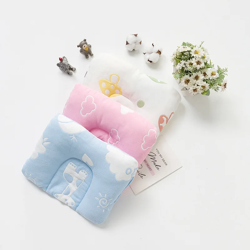 

0-1 Years Old Baby Pillow Cotton Jacquard Gauze Baby Infant Anti-heading Pillow U-shaped Pillow Maternal Children Supplies