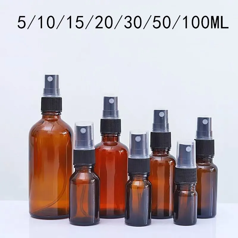 Флакон с распылителем янтарного стекла 5-100 мл 100 шт. | Дом и сад