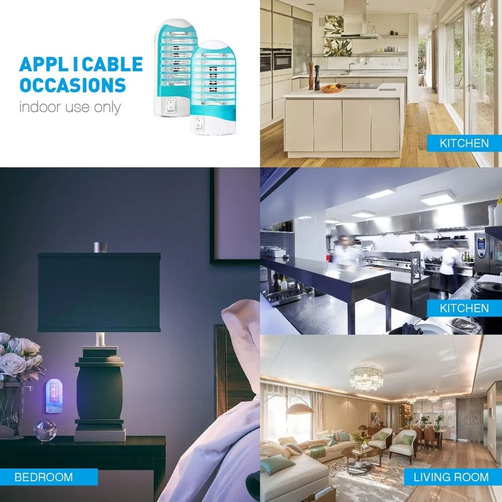 

2020 New 1/2Pcs Electric Mosquito Killer Lamp EU/US Plug Socket Fly Bug Insect Mosquito Trap and Zapper Indoor Night Light