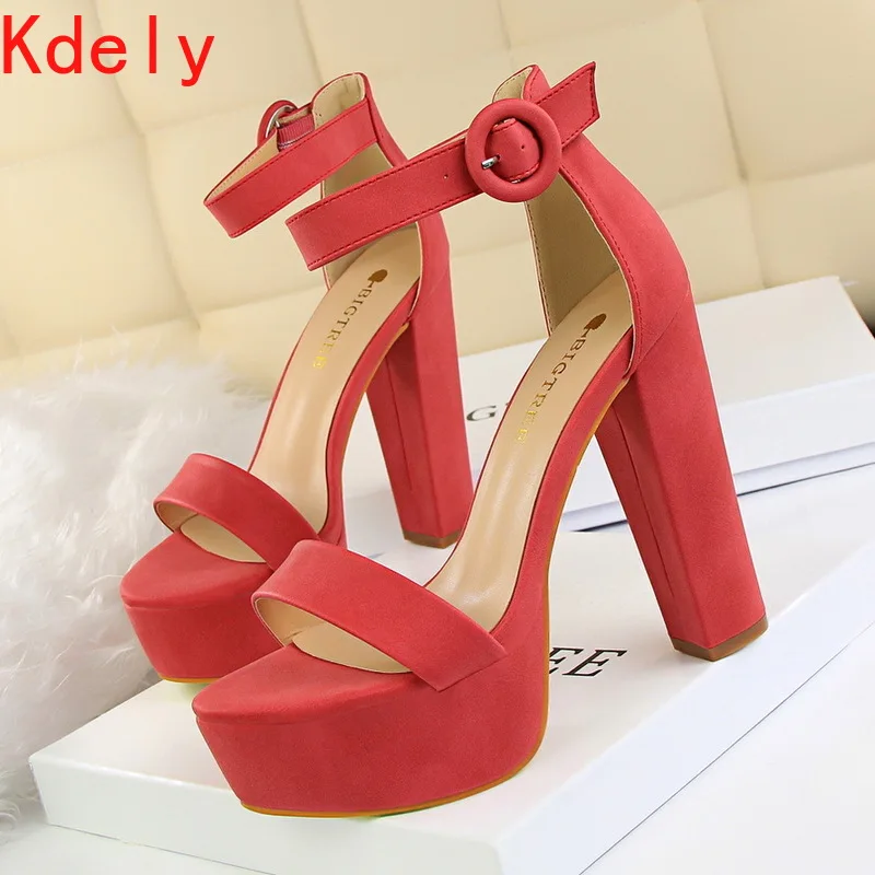 

New 2021 Women High Heels Pumps Super high heel 13cm Women's Banquet sandals waterproof platform toe sandals