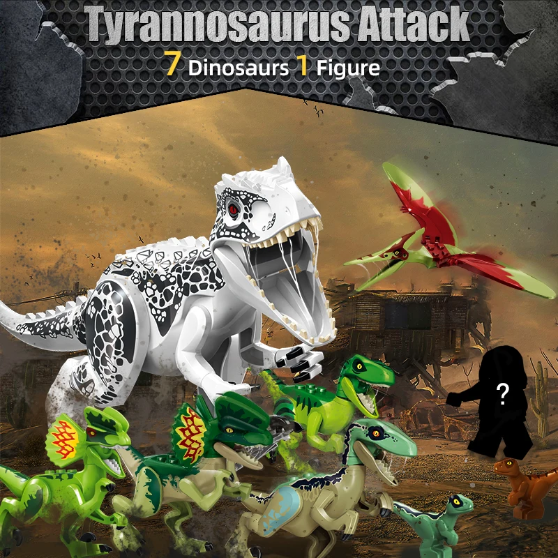Конструктор мир Юрского периода динозавр строительные блоки кубики MOC