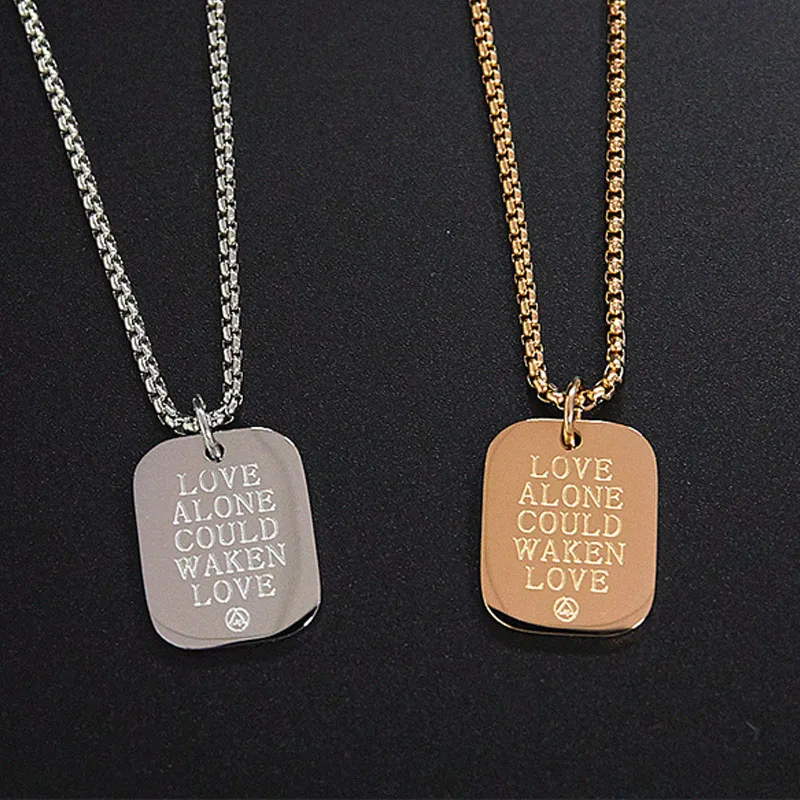 Ожерелья женские табличка Золотая подвеска для влюбленных из нержавеющей стали