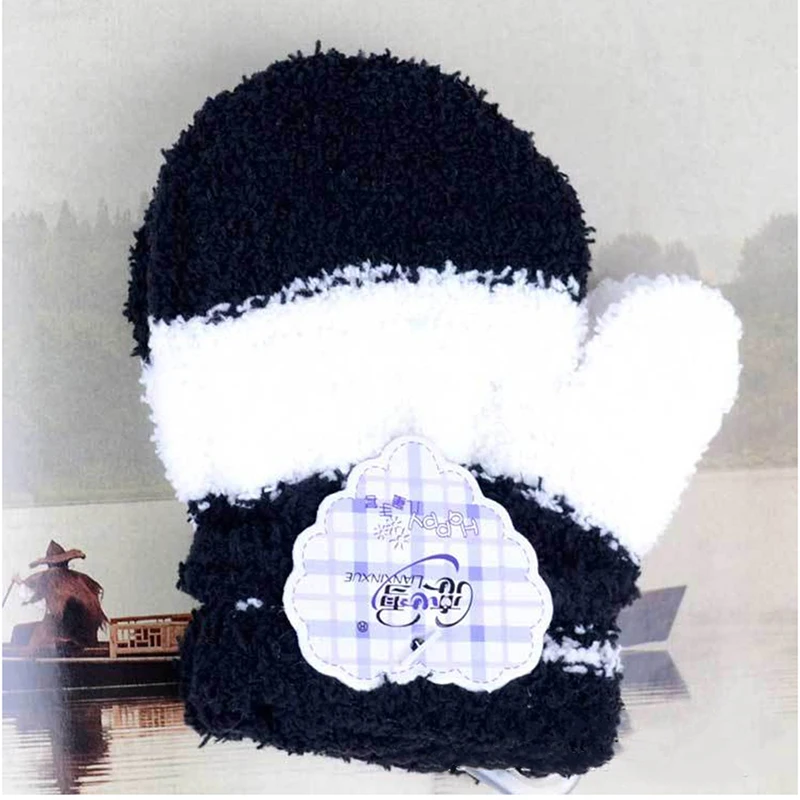 

Детские варежки, Детские Зимние теплые плюшевые перчатки, детские вязаные варежки из кораллового флиса, детские мягкие цветные полосатые п...