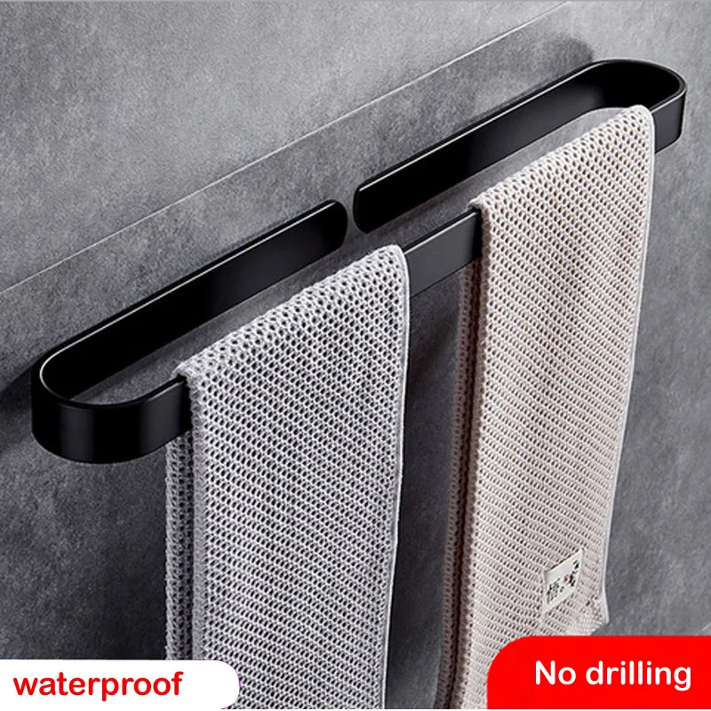 Черная вешалка для полотенец без гвоздей плотные стойки баров Полка банных