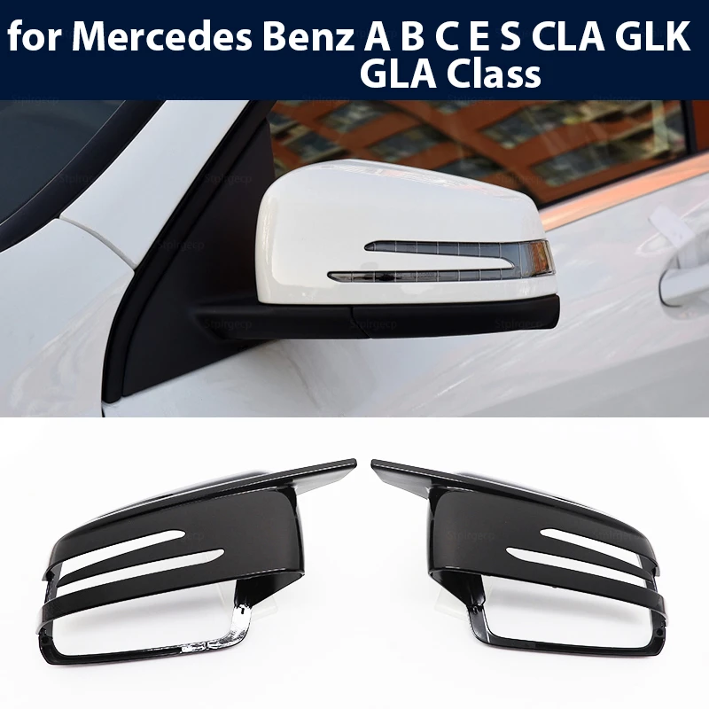 

Replacement Bright Black W176 W246 W204 X156 W212 W221 C117 X204 for Merceded Benz A B C E S CLA GLK GLA Class Mirror cover Cap