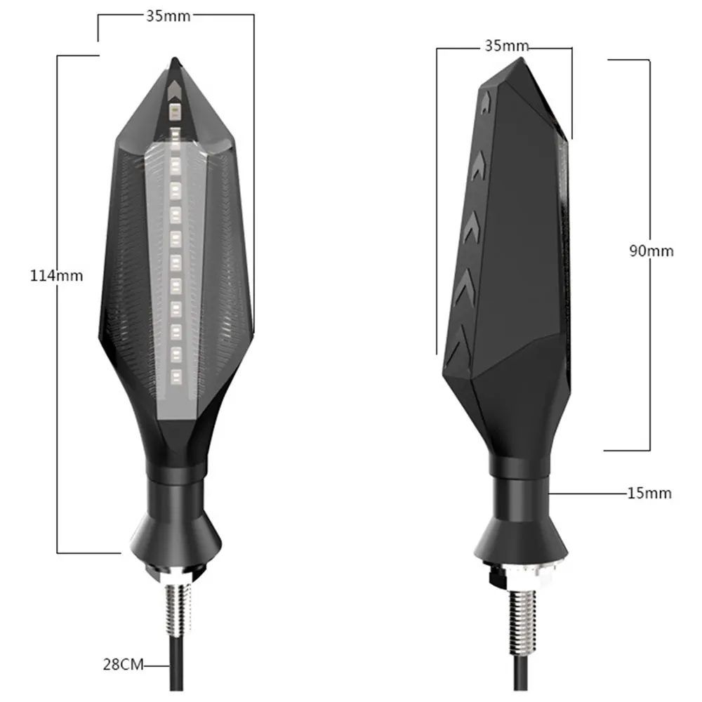 

2pcs Motorcycle Turn Signals Lights Motorcycle Flowing Water Flashing LED Blinker Indicator Bendable Yellow Tail Brake Light