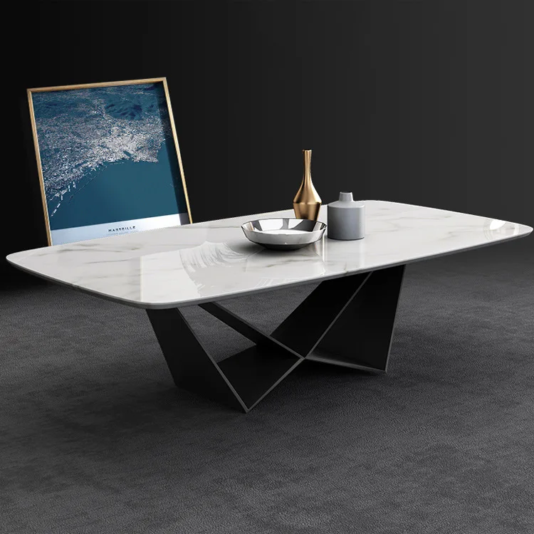 

Light luxury minimalist modern marble coffee table home living room can be customized