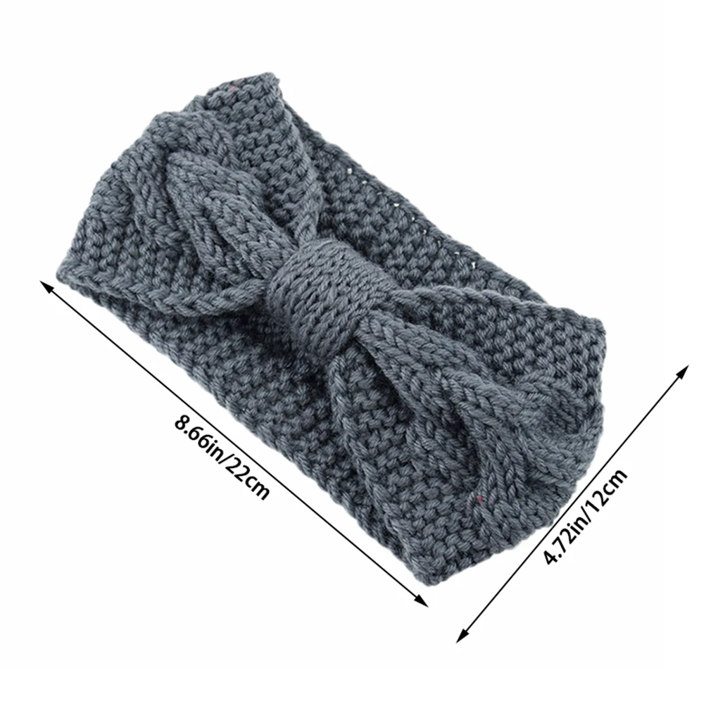 

6pcs Fashion Winter Warmer Ear Knitted Headband Turban For Lady Women Crochet Bow Wide Stretch Hairband Headwrap Hair