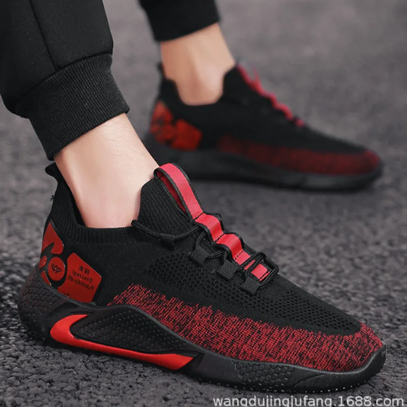 

Men's Fashion Flat Casual Shoes Mesh Comfortable Sports Shoes Student Running Training Sports Shoes Thick-soled Vulcanized Shoes
