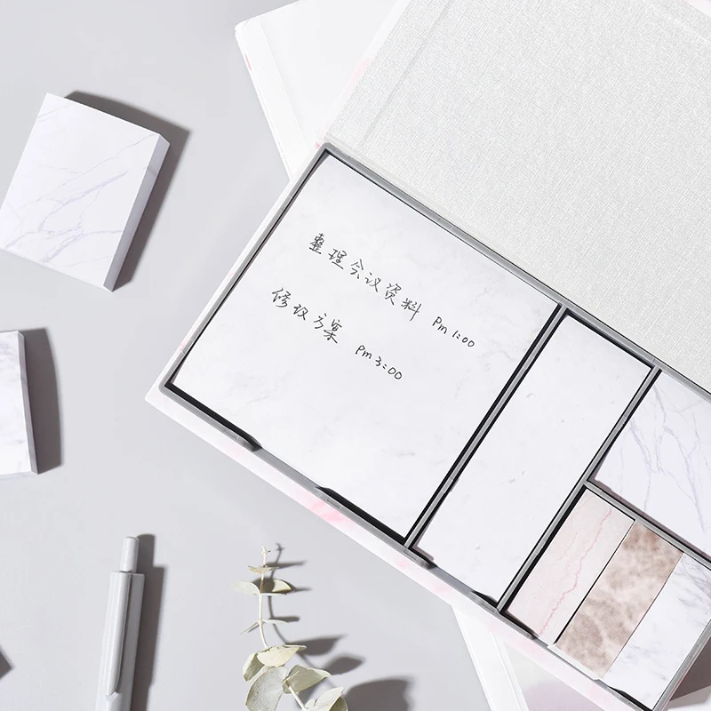 Блокнот для записей самоклеящийся с мраморным принтом 480 листов/упаковка| |