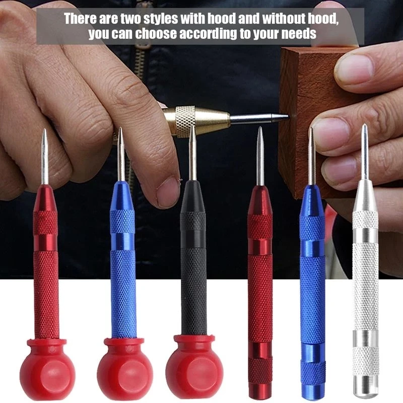 

Automatic Center Pin Punch Spring Loaded Marking Starting Holes Tool Wood Press Dent Marker Woodwork Tool Drill Bit Center punch