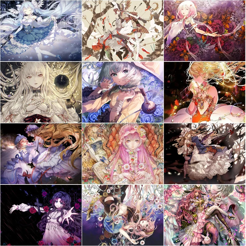 

Beautiful Cartoon Girl 5D Diamond Paintings Embroidery Cross Stitch Mosaic Anime Pictures Kit Full Round Square Drill Home Decor