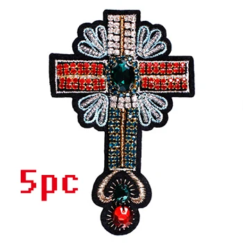 1015 A 5pc 1 шт., вышивка бисером, хрустальные стразы, крестообразный дизайн, нашивки, аппликация, пришитые нашивки, сумки для одежды, декорированные, сделай сам, шитье TH507 - Цвет: 1015 A 5pc