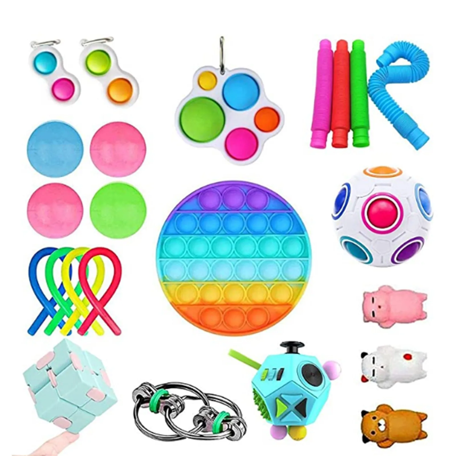 

Fidget Toy Set Cheap Sensory Fidget Toys Pack For Kids or Adults Decompression Toy fidjets Toys Bubble Sensory pack