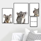 Картина на холсте в скандинавском стиле с животными, искусство на стене, простые картины, современный модульный постер для декора гостиной