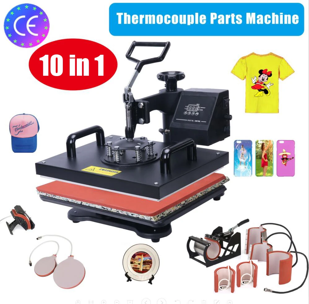 Advanced New Design 10 In 1 Combo Heat Press Machine Sublimation/Heat Transfer For Mug/Cap/Tshirt/Phone cases | Компьютеры и офис