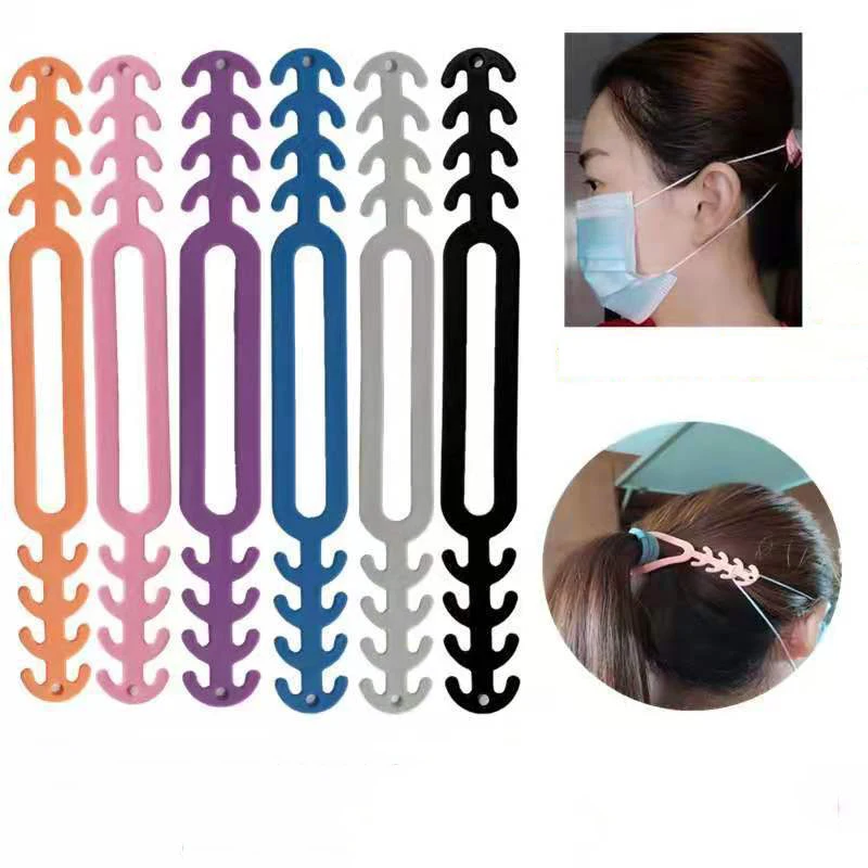 

xiaoboACC Korean Fashion 10PCS Adjustable Silicone Mask Hook Anti-Slip Mask Ear Grips Masks Buckle Attache Holder Wholesale