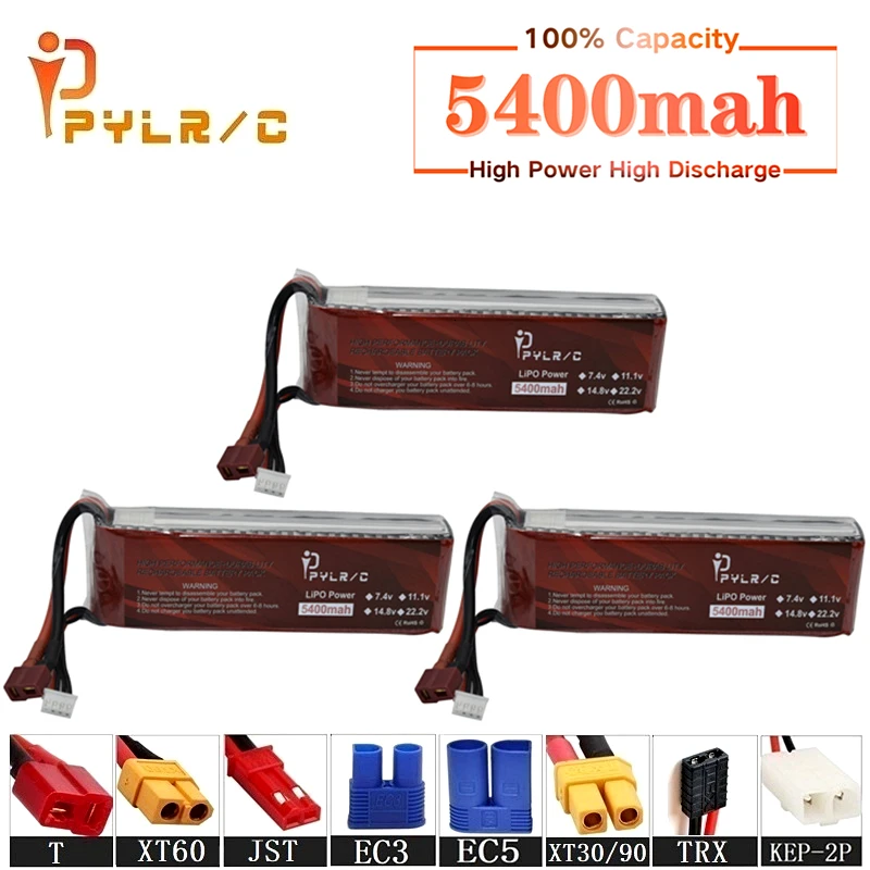 

High Rate 11.1v 5400mAh Lipo Battery For RC Helicopter Parts 3s Lithium battery 11.1v 45C RC Cars Airplanes Drone Battery T/XT60