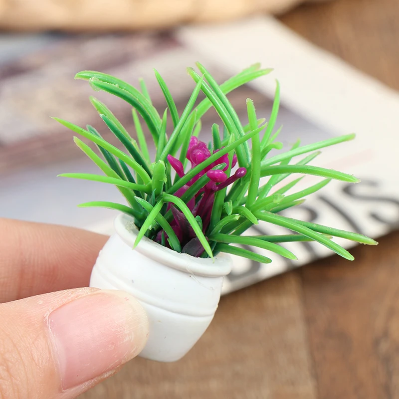 

5 шт. 1:12 миниатюрный зеленый горшок для кукольного домика, мебель, аксессуары для домашнего декора