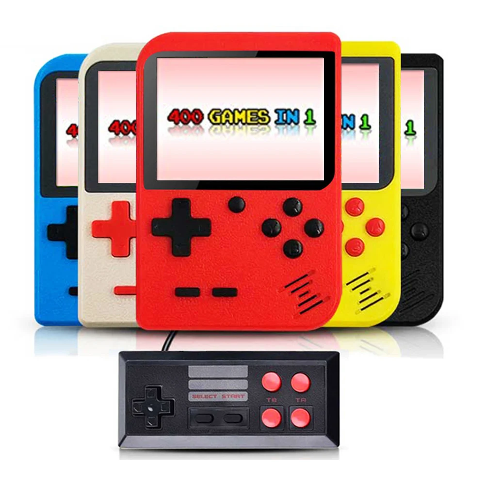 Новый Встроенный 400 игр 1000 мАч аккумулятор Ретро видео портативная игровая