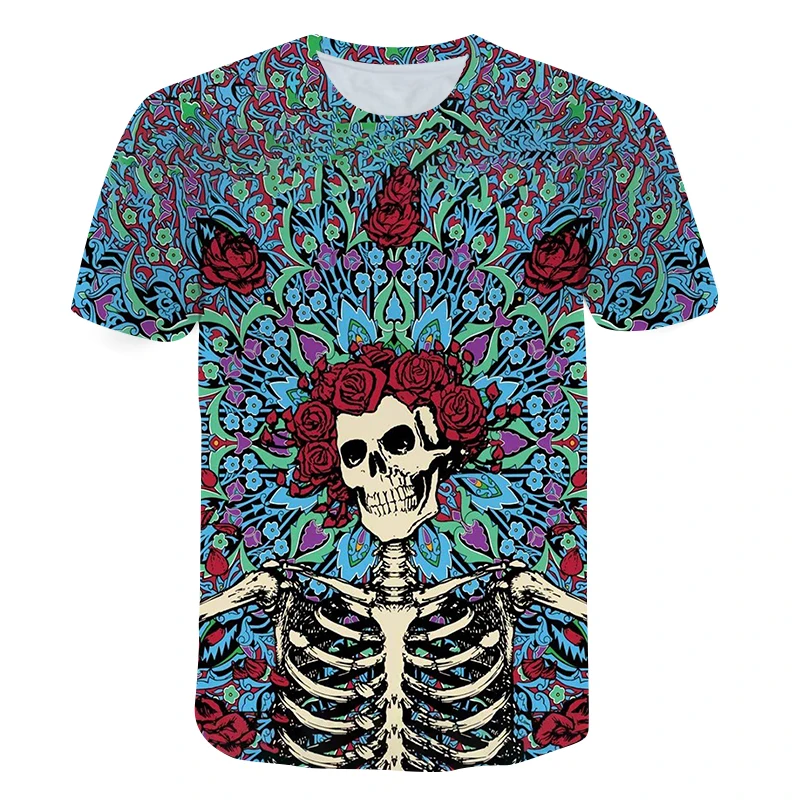 

Skull Head Boy and Girl Life Print Boys T Shirt Short Sleeve O Neck Loose Kids Tshirt Fashion Tee Shirt Tops Clothes
