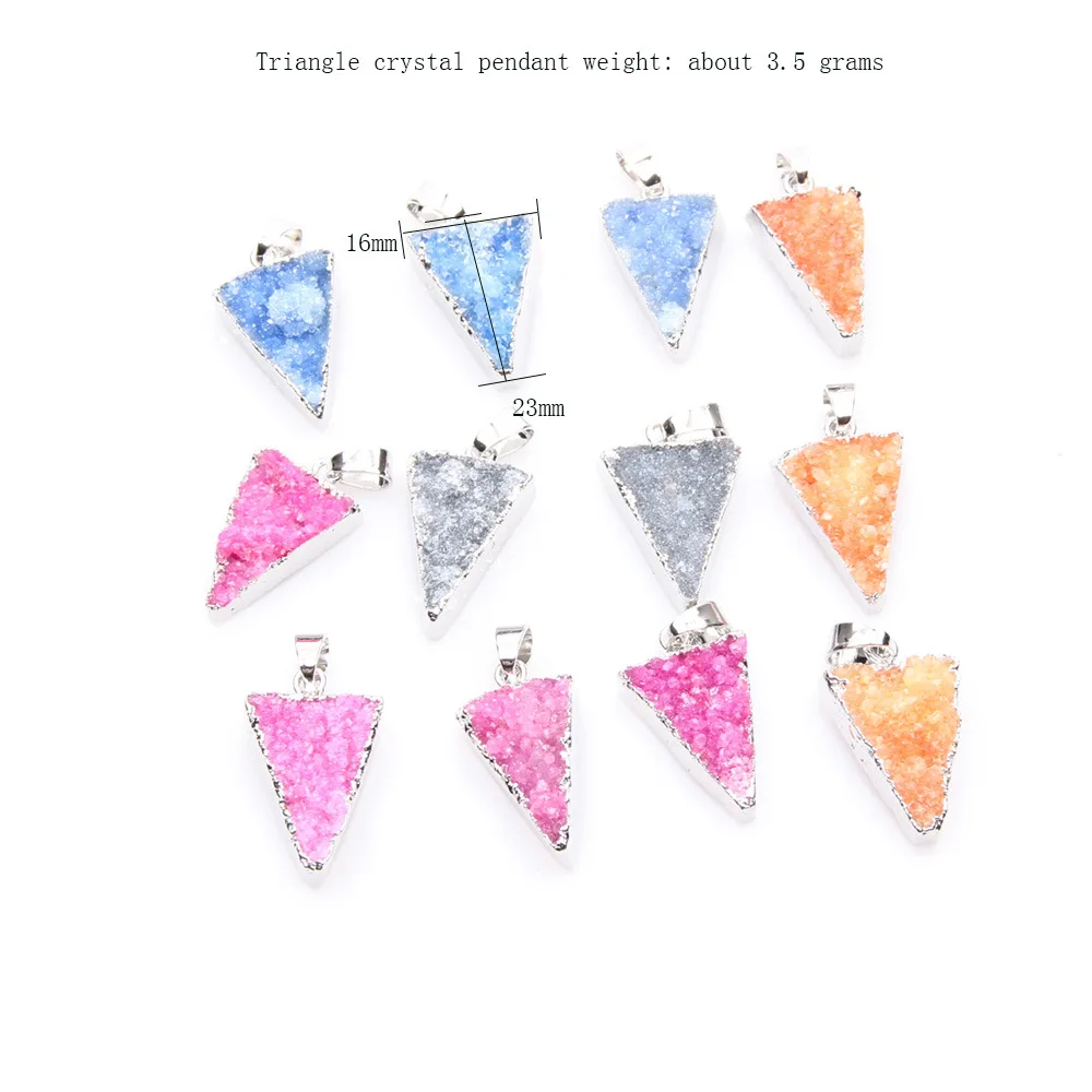 Модный кулон из натурального камня Женский кристаллический треугольный