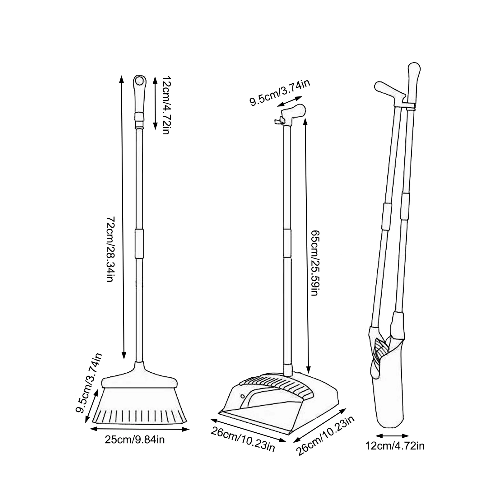 

2/3PCS Broom And Dustpan Set Combination With Extendable Broomstick Cleaning Broom Dustpan Set Foldable Home Clean Accessories