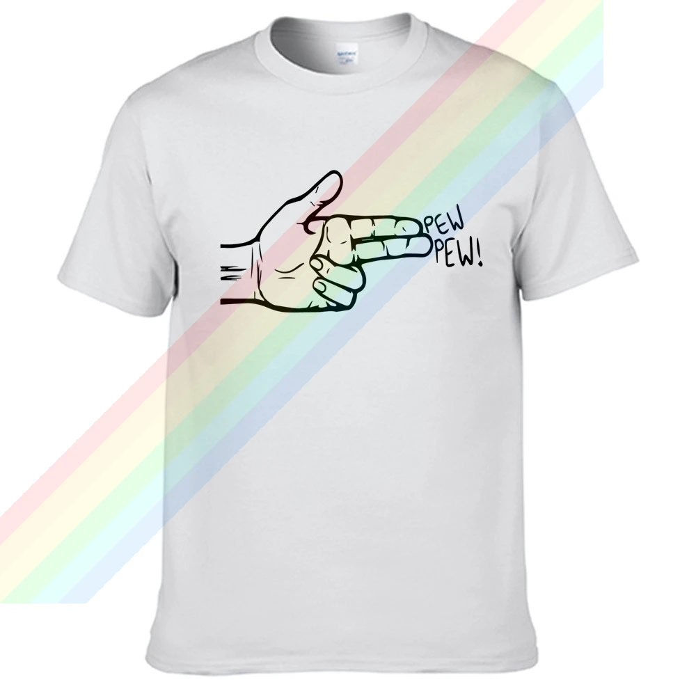

Pew Pew Gesture Gun Biu Biu Biu~ Summer Print T Shirt Clothes Popular Shirt Cotton Tees Amazing Short Sleeve Unique Unisex Tops
