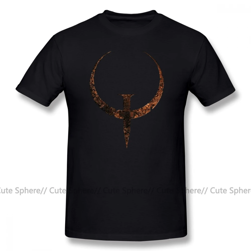 Quake, футболка Quake, базовая футболка с коротким рукавом, плюс размер, Мужская футболка из 100 хлопка, потрясающая Футболка с принтом - Цвет: Black