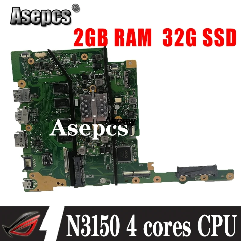 

E402SA материнская плата для ноутбука For Asus подходит для 15 "ноутбуков E402SA E402S Mainboard W/(N3150 4 ядра CPU + 2 Гб RAM + 32G SSD) тест ОК
